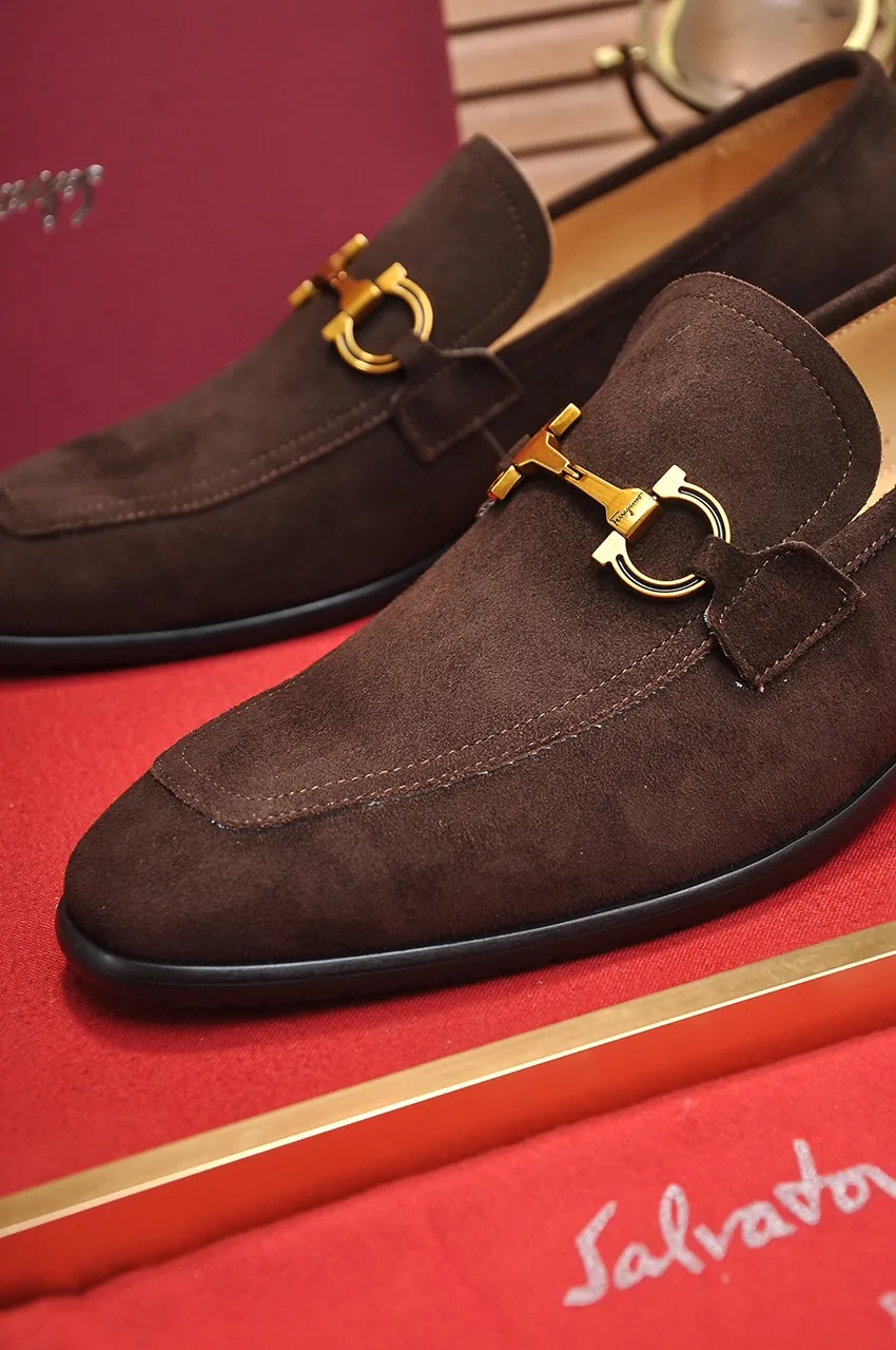 Men's shoes 💰500💶[Ferragamo/Ferragamo] The latest model in the counter. Original imported high-quality cowhide with open edges + imported 🐂 water-dyed cowhide lining + original luxury metal buckle + original combined outsole. Comparison without pressure 38--45 (45 is custom-made and cannot be returned or exchanged)